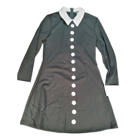 Women's The Addams Family Wednesday Addams Costume Dress With Tights Sz S Black - Picture 1 of 6